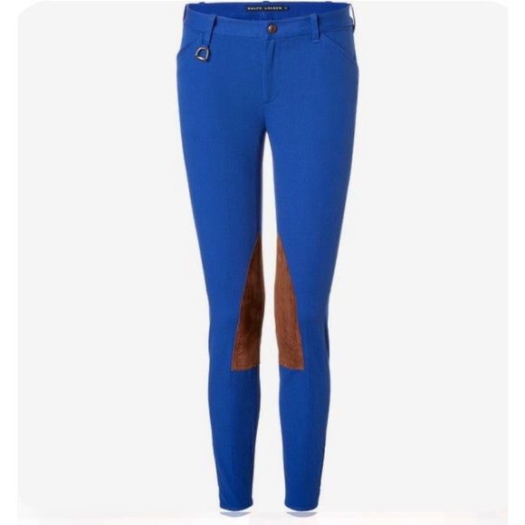 RALPH LAUREN Cobalt Blue High End Jodhpurs Riding Pants Soft Suede 10 Nice NEW!! - Picture 12 of 12